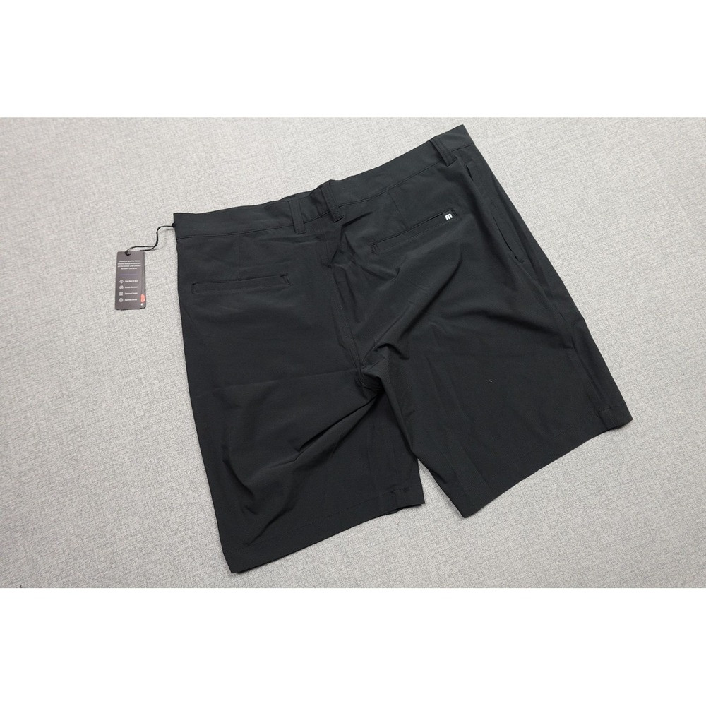 Travis Mathew Carlsbad Chino Shorts Mens 36 Black Stretch 10 Inseam Golf NWT